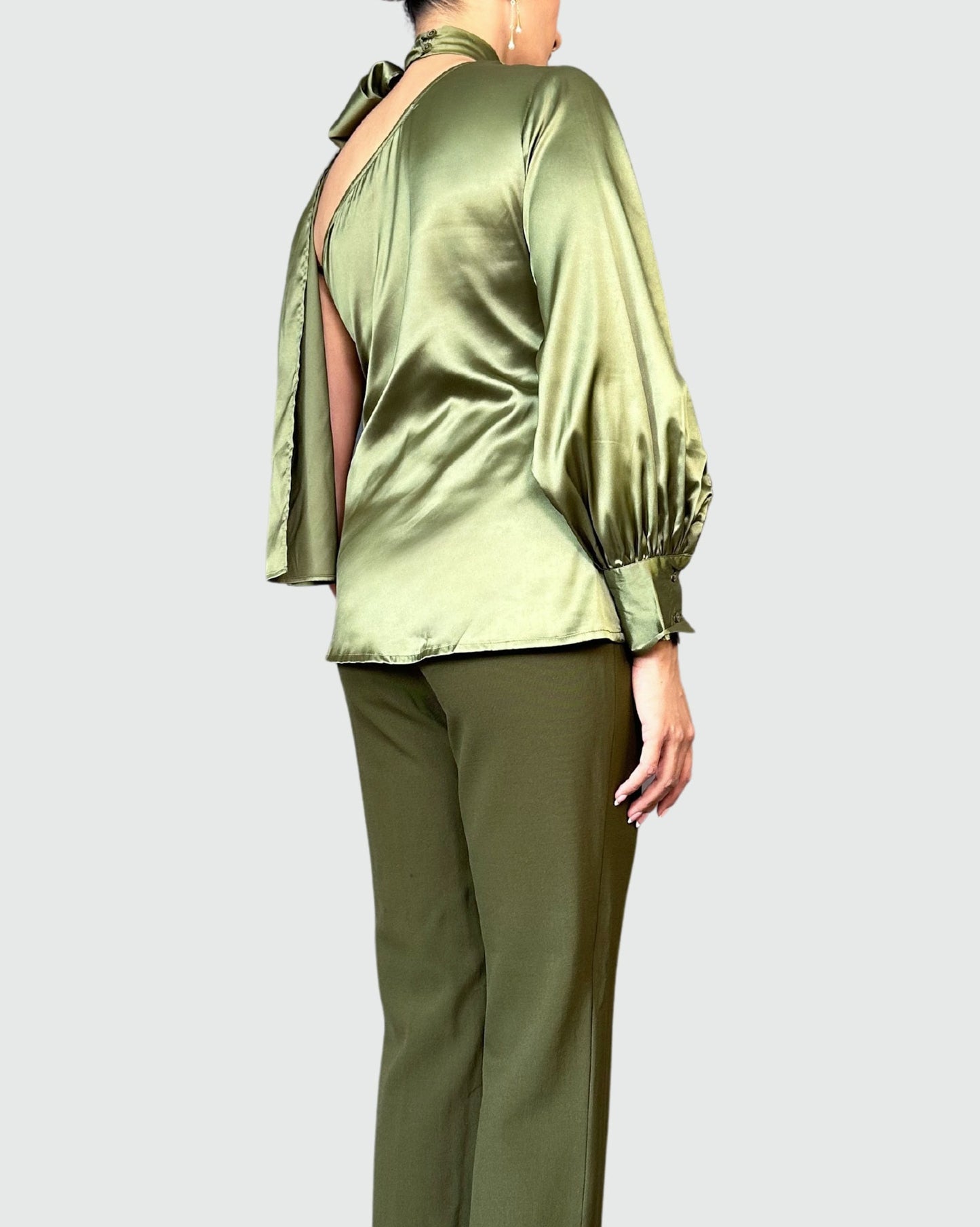 Seraphina One Shoulder Top with Tie Neck