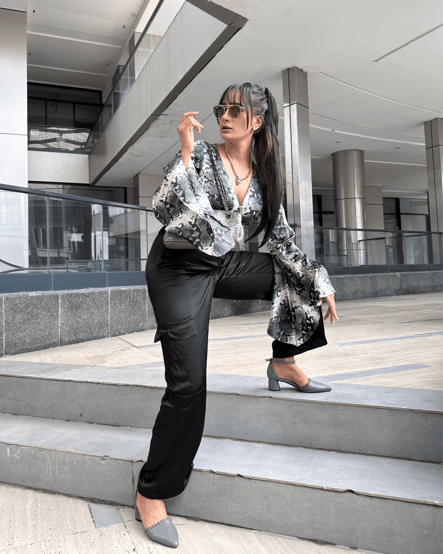 Verve Crop Top with Flared Sleeves