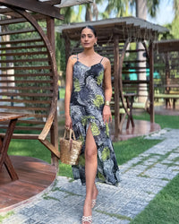 TROPIRA - Tropical Maxi Dress for Women with High Slit