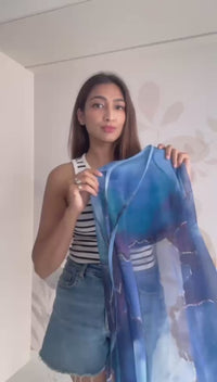 AQUARELLE - Printed Co Ord Set for Women – Backless Halter Neck