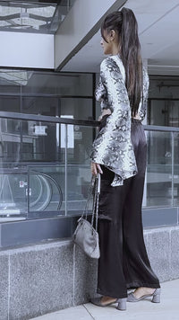 Verve Crop Top with Flared Sleeves