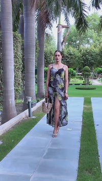 TROPIRA - Tropical Maxi Dress for Women with High Slit