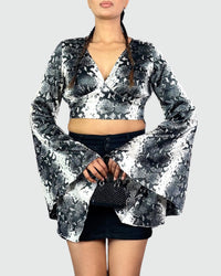 Verve Crop Top with Flared Sleeves - Sledge