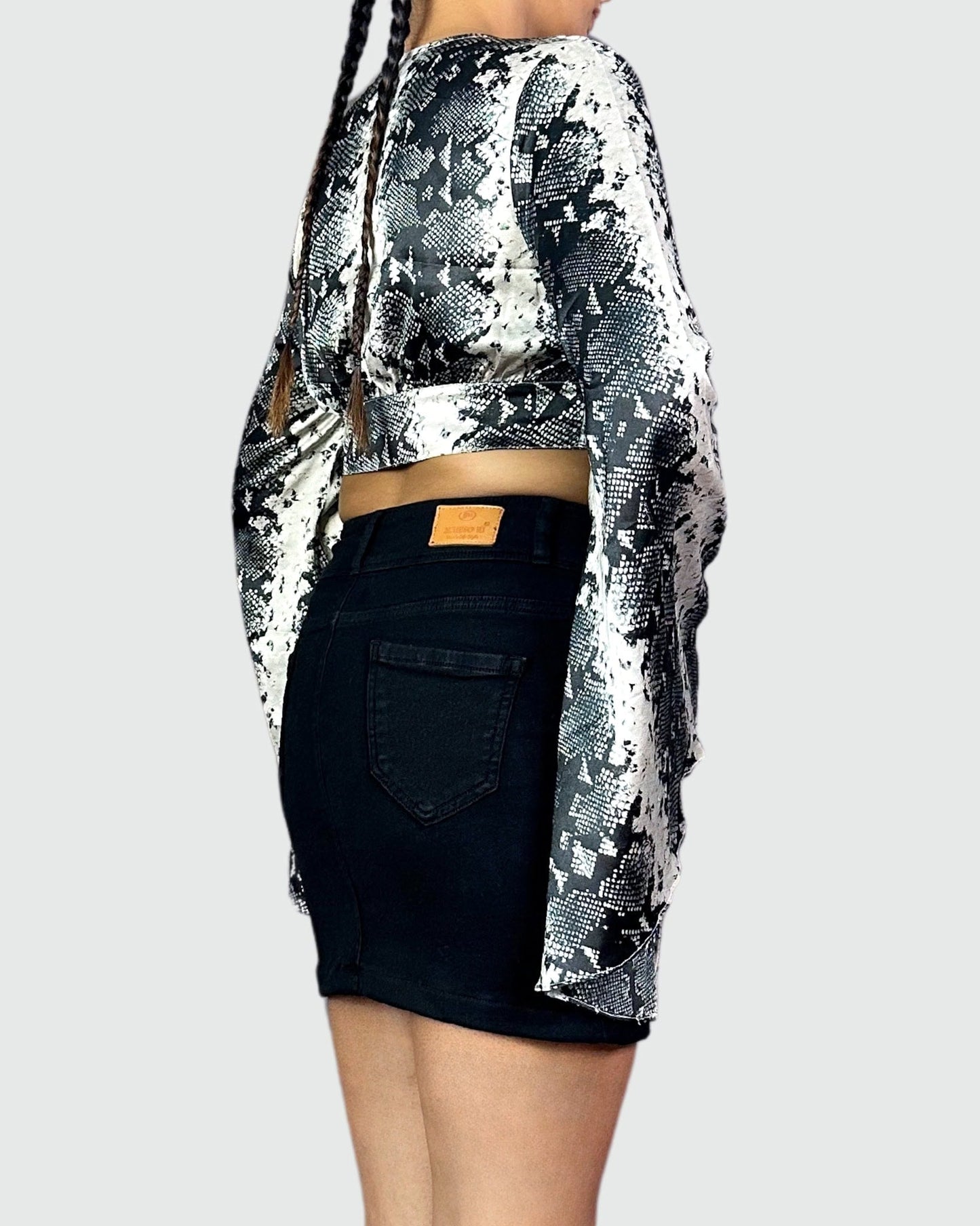 Verve Crop Top with Flared Sleeves - Sledge