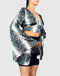 Verve Crop Top with Flared Sleeves - Sledge